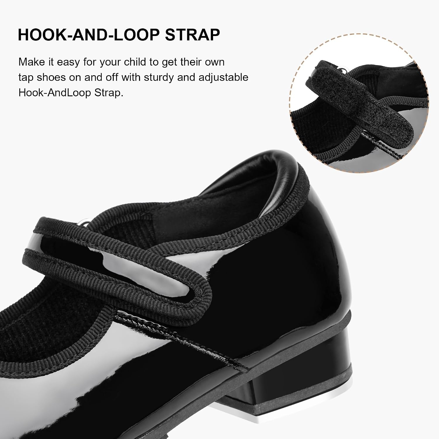 Stelle Tap Shoes for Toddler Girls PU Unisex Tap Dance Shoes | Rounded toe, Padded heel collar, Clear tap sound, Cushioned insole, Non-slip outsole, Lightweight design(B-black)