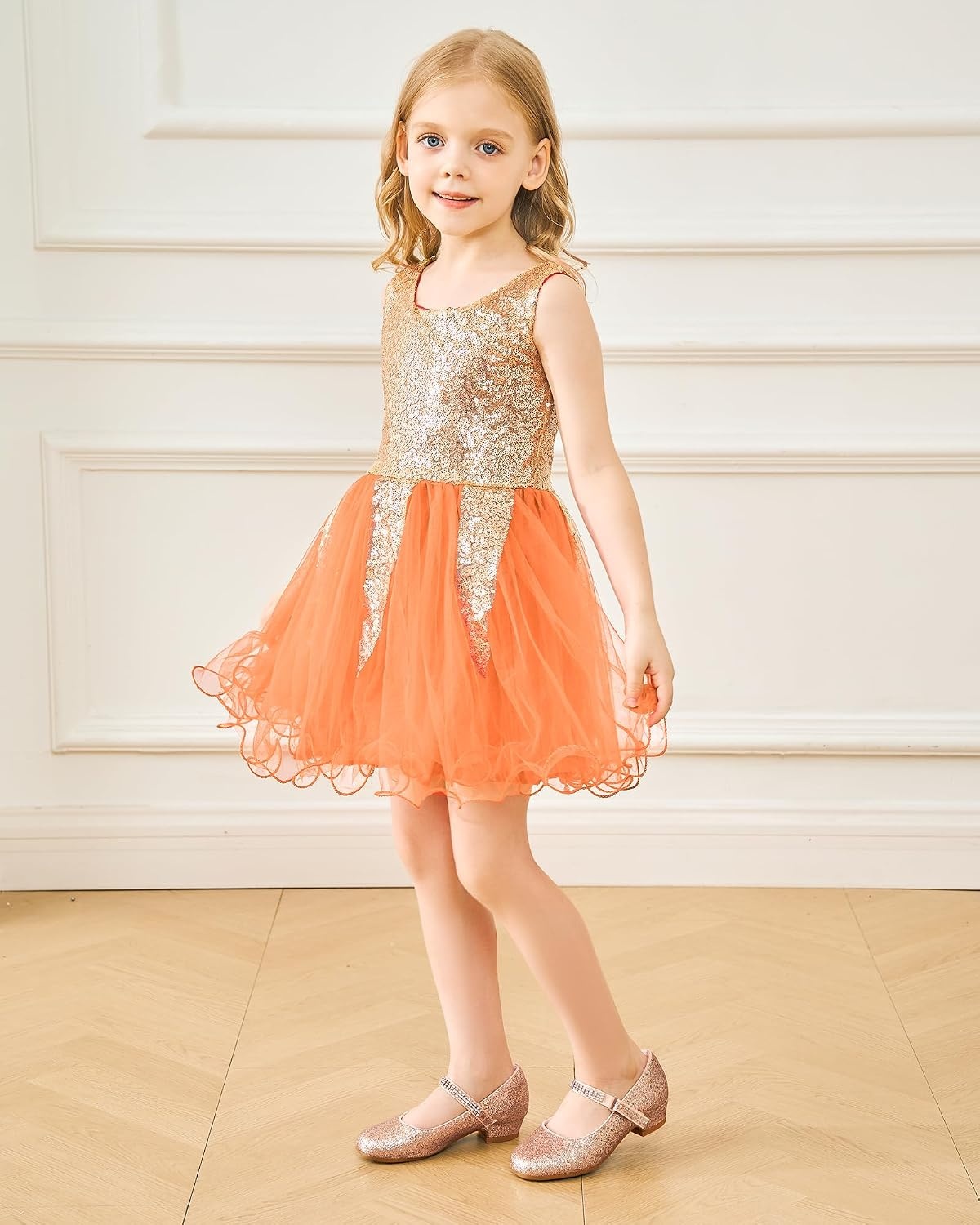 Stelle Girls Mary Jane Dress Shoes Low Heel Glitter Patent Bow Kids Party Wedding Flower Girl School Shoes(Toddler/Little/Big Kid)(Glitter Mary Jane-rose)