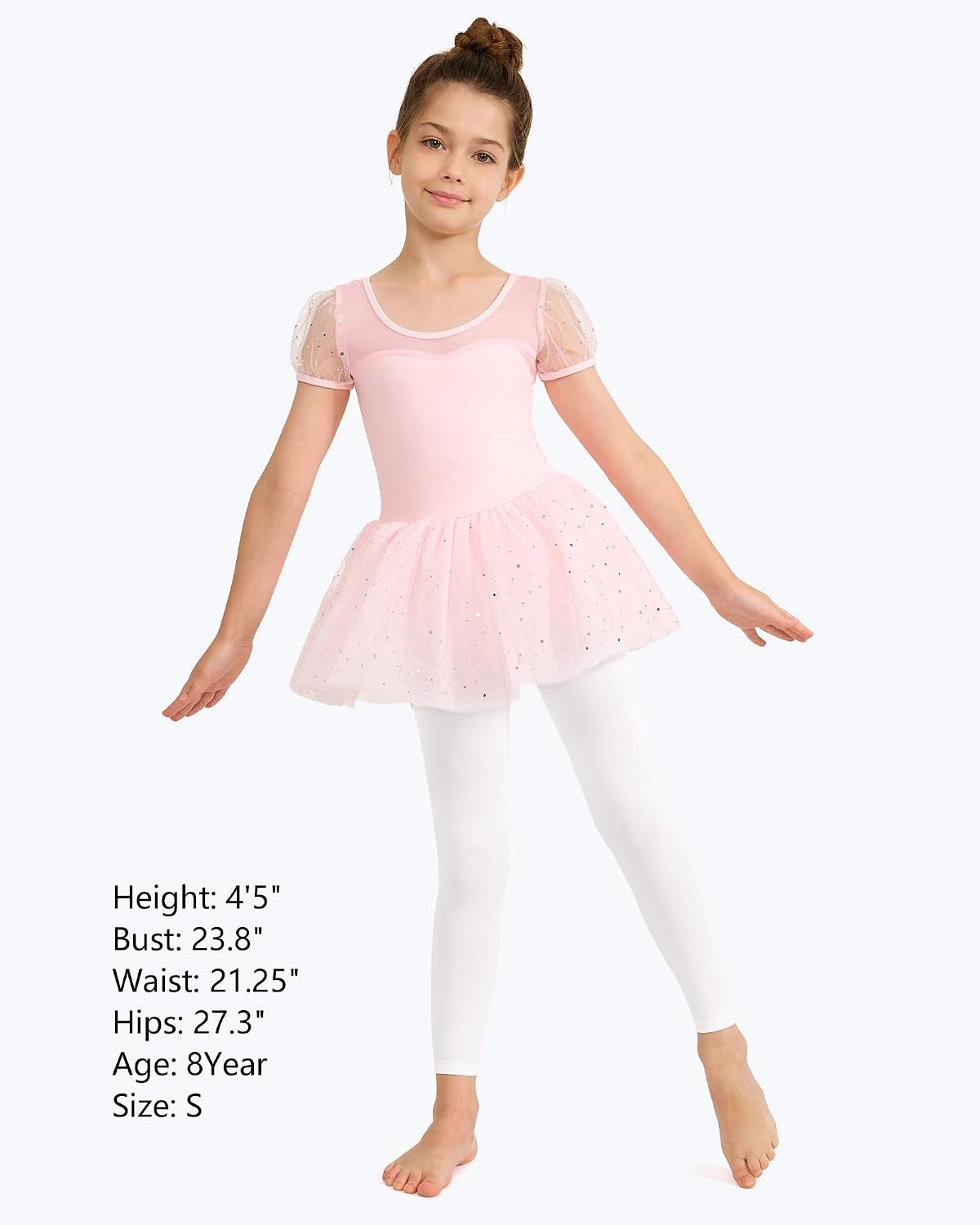 Stelle Girl’s Footless Tights Ultra Soft Dance Tights for Ballet, Gymnastics, School (Toddler/Little Kid/Big Kid)(White)