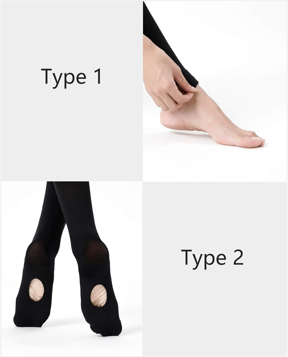 Stelle Girls Women Ballet Dance Convertible Tights Ultra Soft Pro Transition Tights(3-pack-black)