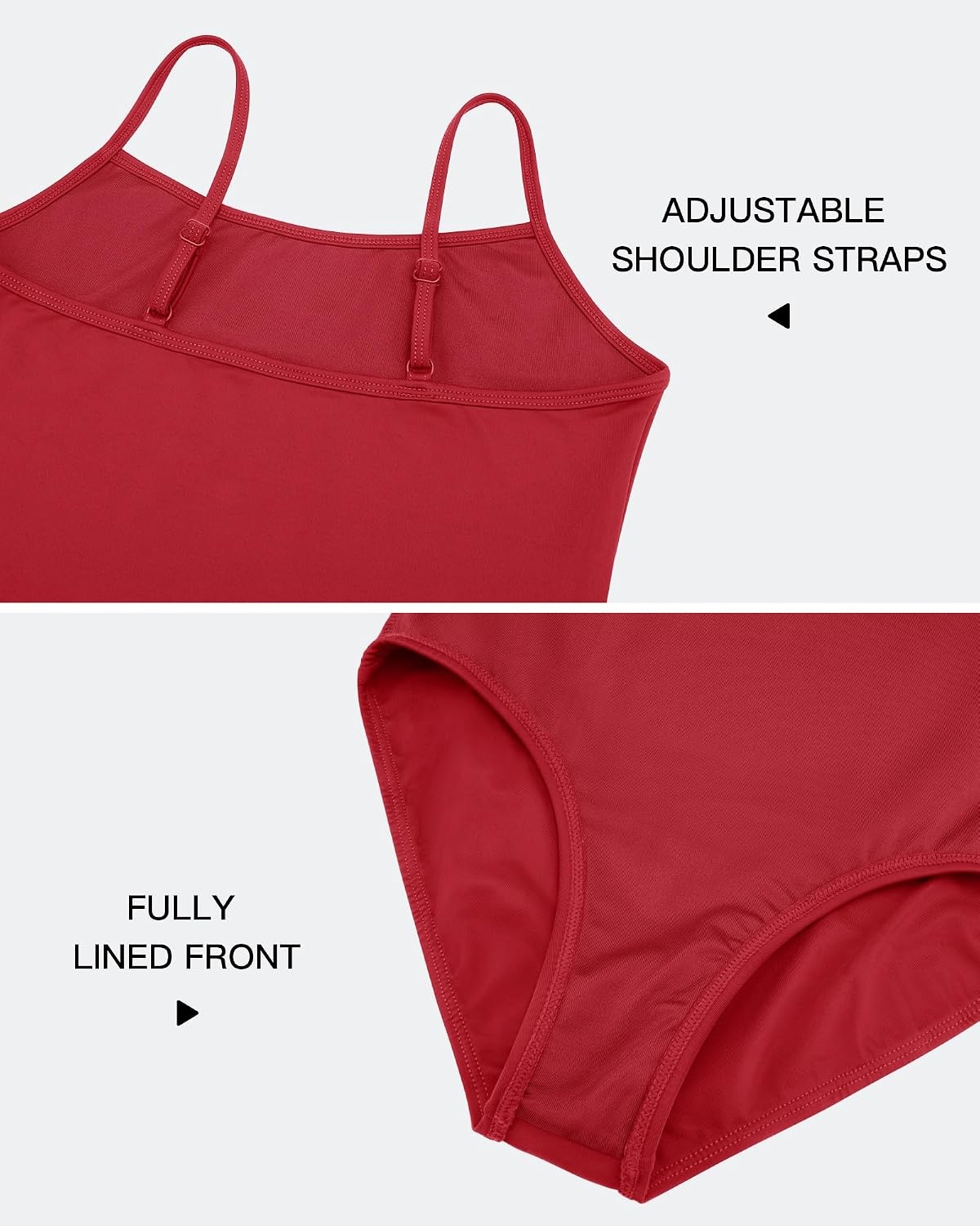Stelle Gymnastics Leotards for Girls Camisole Ballet Tumbling Outfits 2-16Y(Crimson)