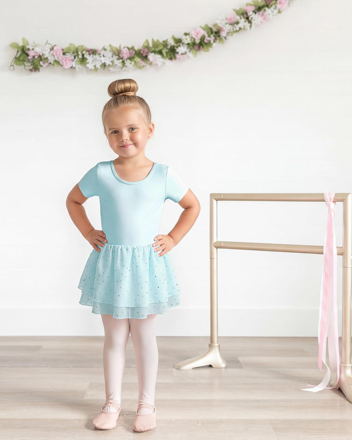 Stelle Ballet Leotards for Girls Toddler Dance Ballerina Costumes Dresses(Blue)