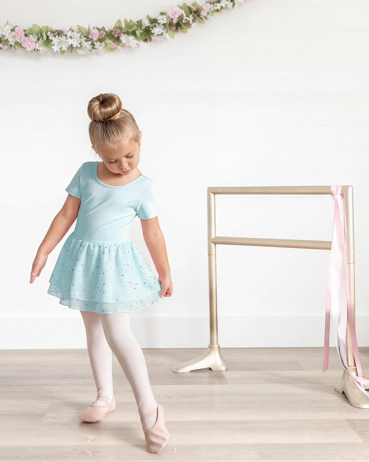Stelle Ballet Leotards for Girls Toddler Dance Ballerina Costumes Dresses(Blue)