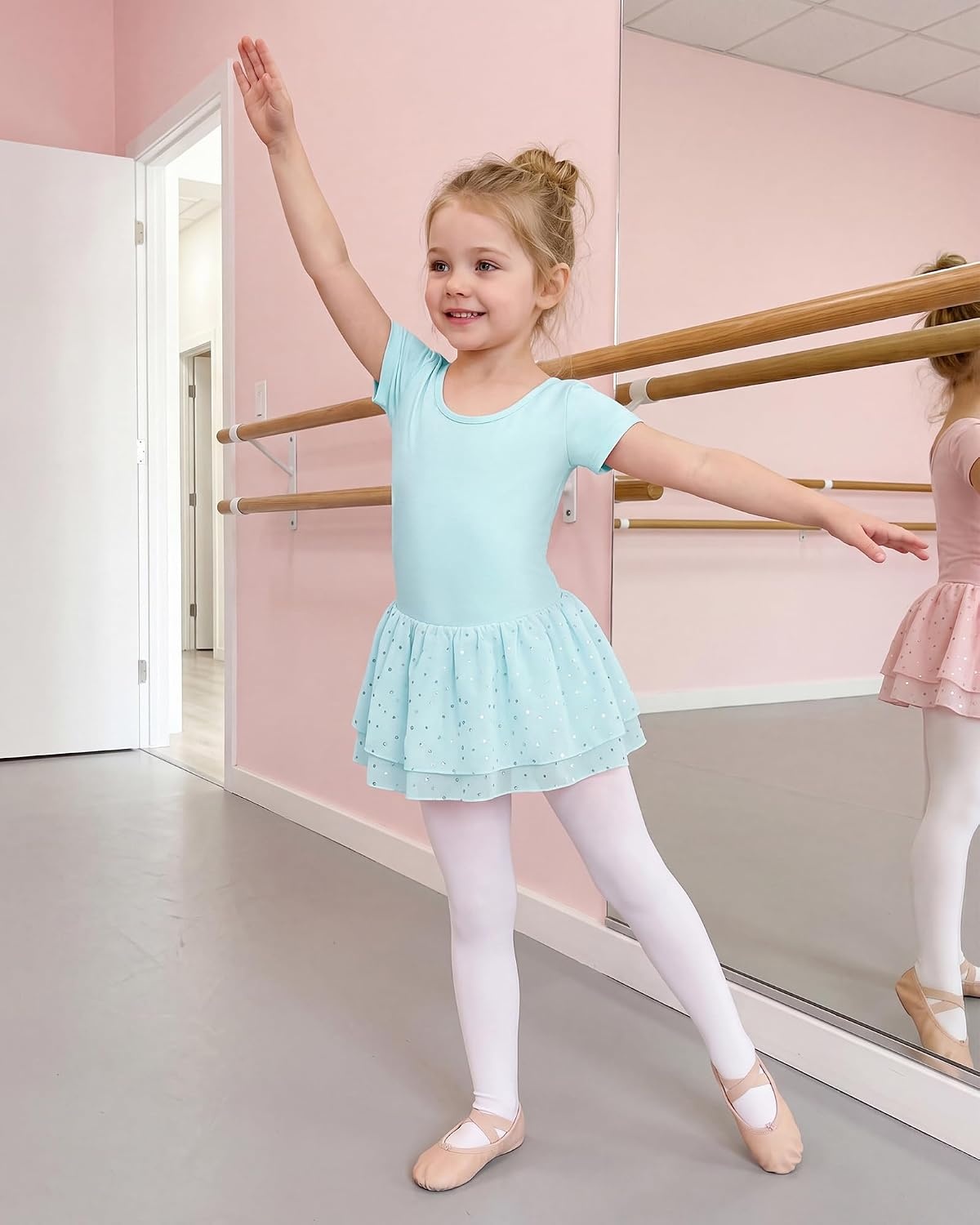 Stelle Ballet Leotards for Girls Toddler Dance Ballerina Costumes Dresses(Blue)