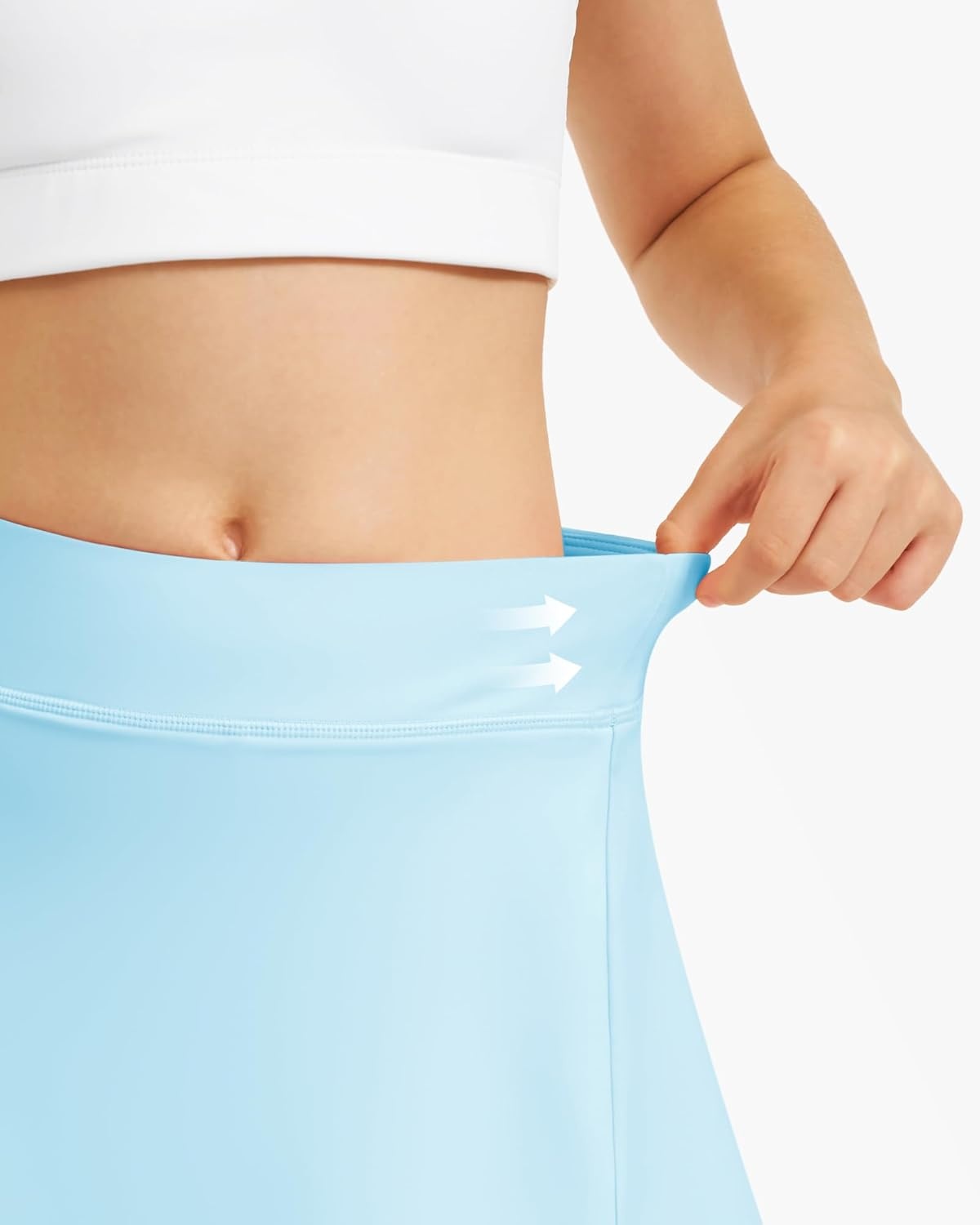Stelle Girls Tennis Skirts with Pockets Athletic Skorts Inner Shorts High Waisted Sports Golf Running Skirt(Light Blue)