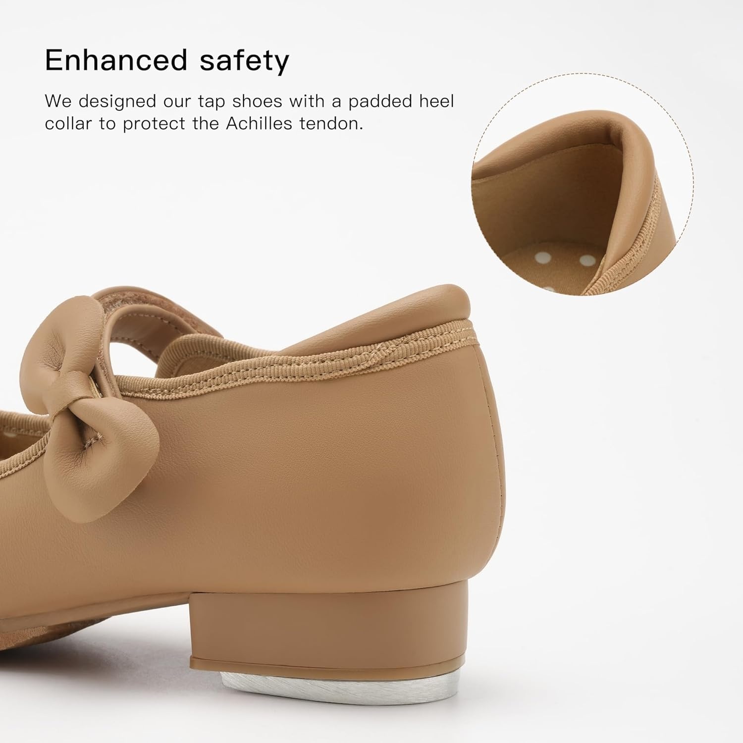 Stelle Girls Tap Shoes Toddler Dance Shoes PU Leather Easy Strap(Toddler/Little Kid/Big Kid)(Tan)