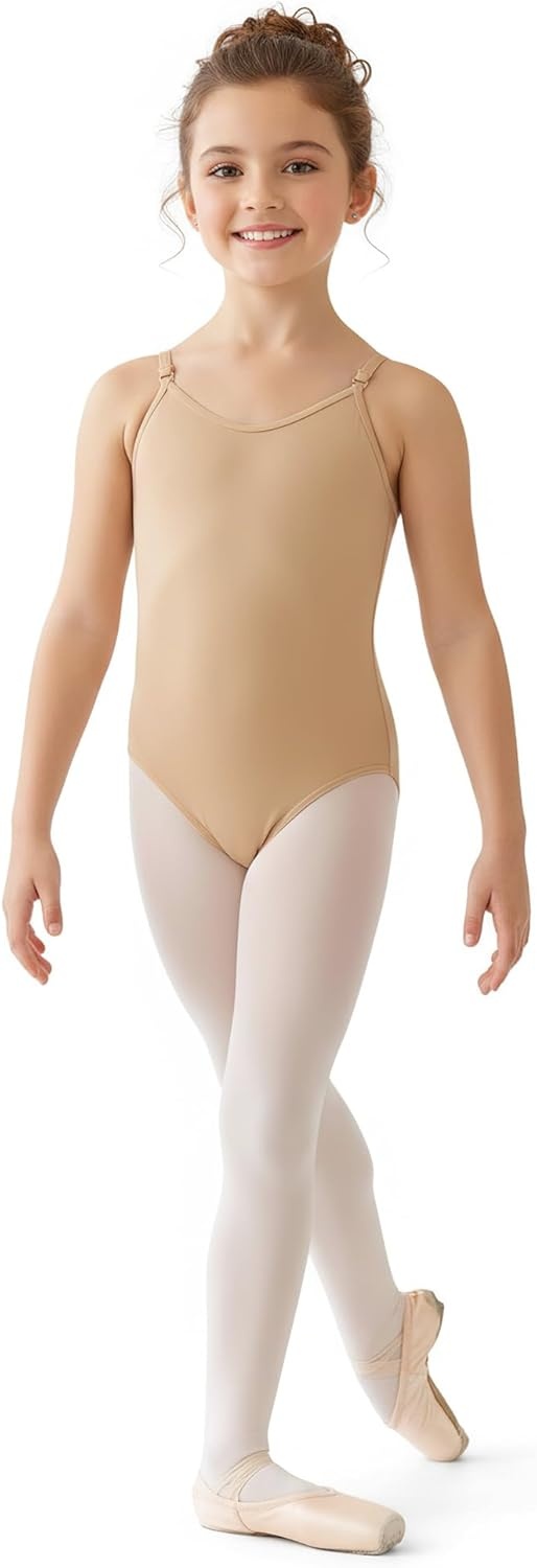 Stelle Girls Nude Leotard Seamless Undergarment Camisole with Adjustable Straps for Dance/Ballet/Gymnastics(Nude)