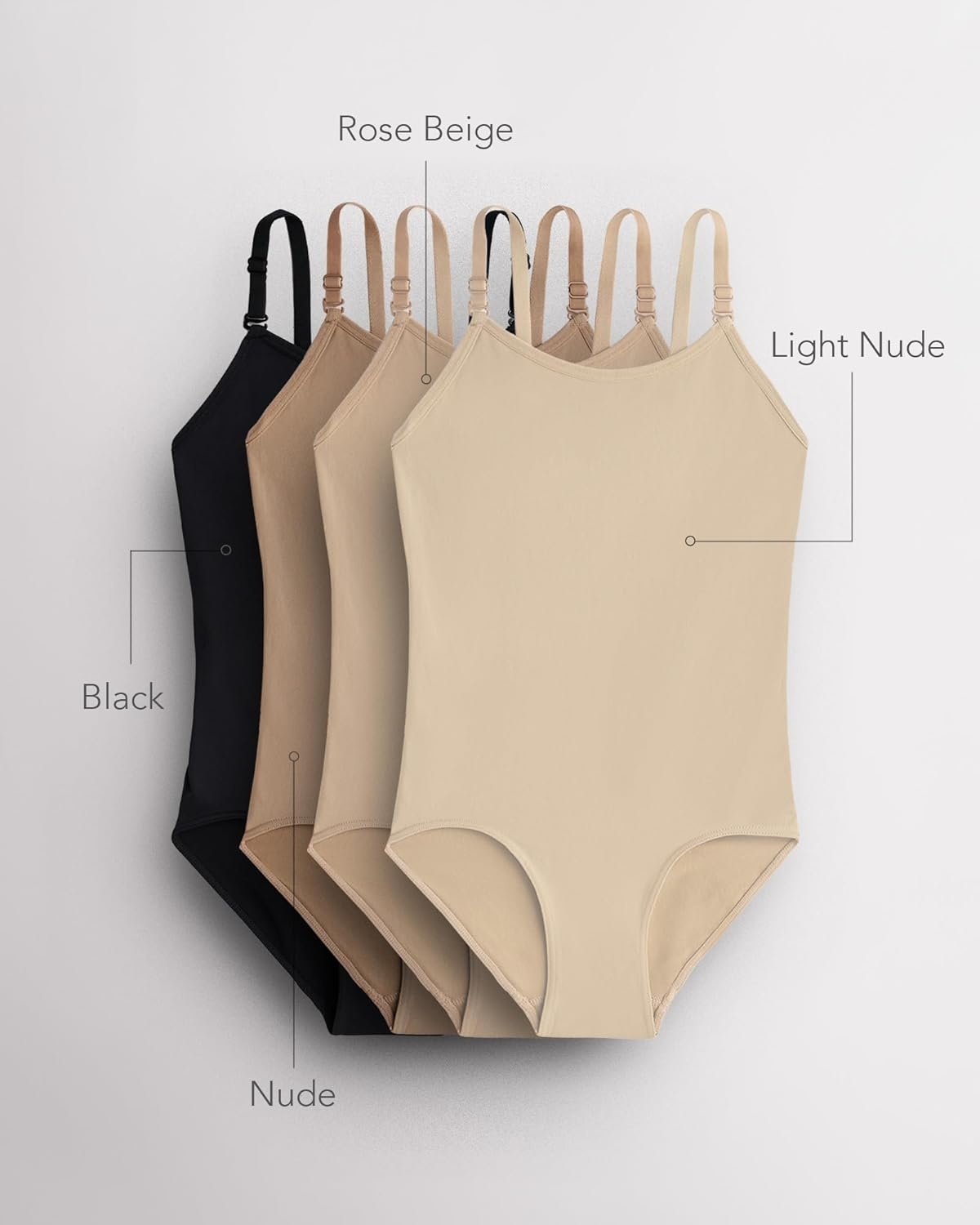 Stelle Girls Nude Leotard Seamless Undergarment Camisole with Adjustable Straps for Dance/Ballet/Gymnastics(Nude)