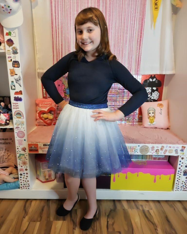 Stelle Tutu for Girls Skirt Layered Tulle Ballet Princess Birthday Outfit | Tutu for girls, Layered fluffy sequin skirt, Lightweight soft fabric, Toddler tutu, Dance class, Performance, Birthday outfit(Blue Ombre)