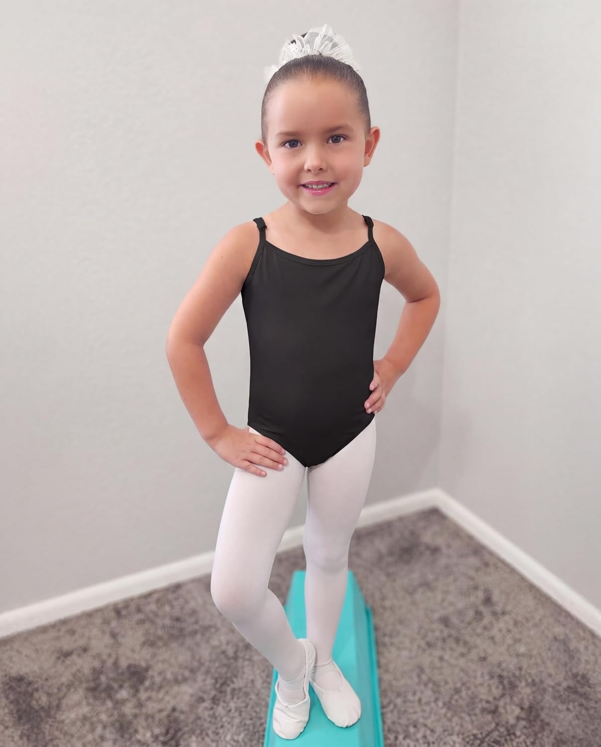 Stelle Gymnastics Leotards for Girls Camisole Ballet Tumbling Outfits 2-16Y(Black)