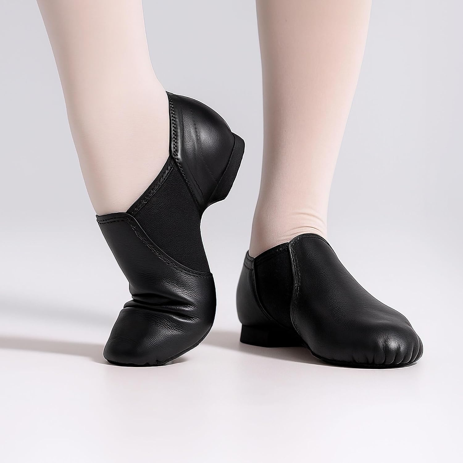 Stelle Jazz Shoes for Women Leather Dance Shoes Unisex | Genuine leather, Split sole design, Breathable comfort, Arch support, Non-slip outsole, Flexible movement(Black)