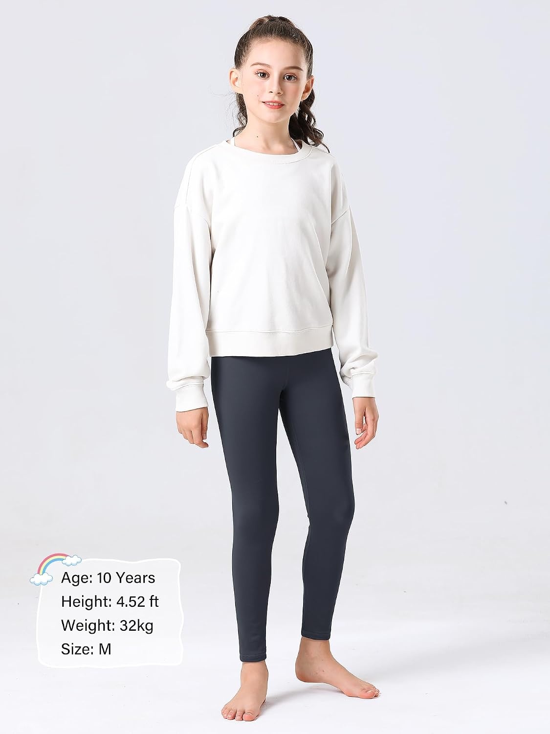 Stelle Girls Fleece Lined Leggings with Hidden Pocket High Waisted Pants | Warm Fleece Lining,Hidden Pocket,High-Waisted Fit,Soft 4-Way Stretch,Moisture-Wicking Comfort for Yoga,Dance Winter Wear(A3-charcoal)