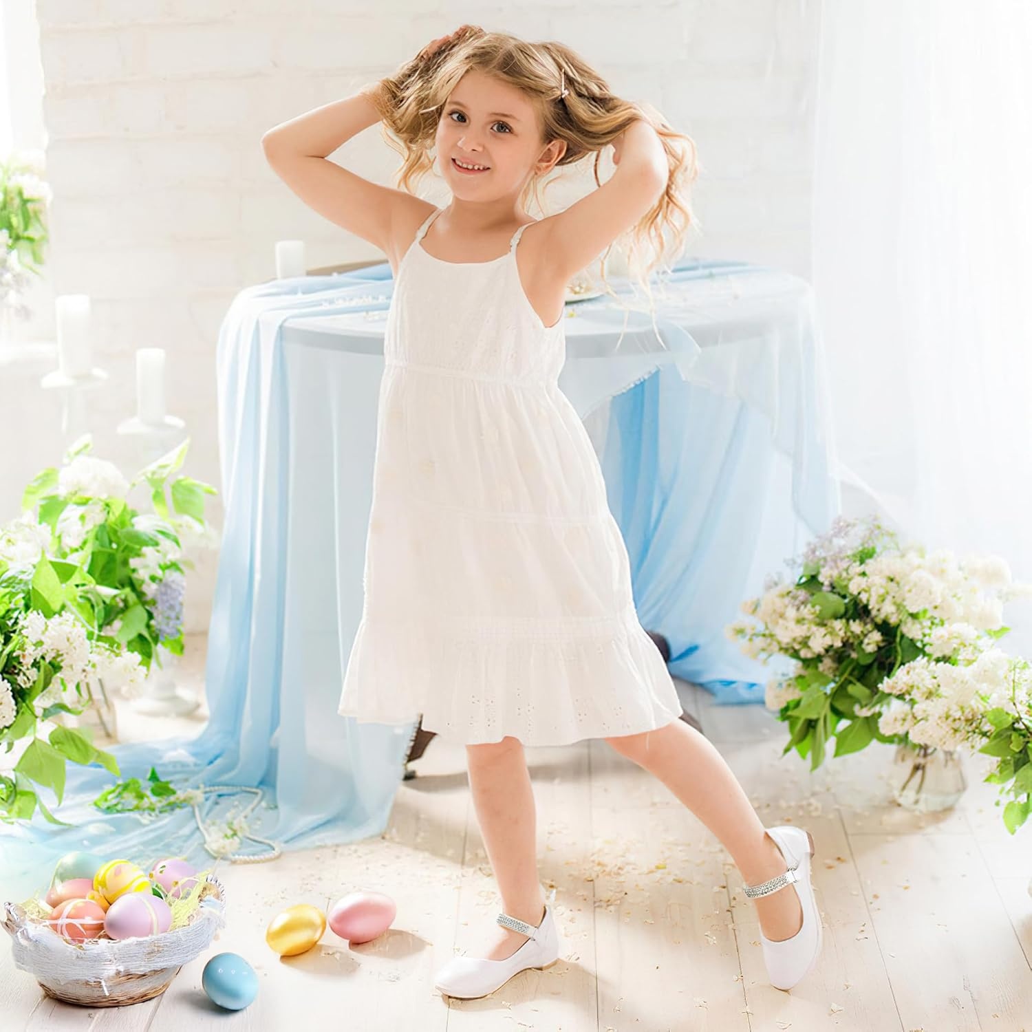 Stelle Girls Mary Jane Dress Shoes Low Heel Glitter Patent Bow Kids Party Wedding Flower Girl School Shoes(Toddler/Little/Big Kid)(Classic Patent-white(chain))