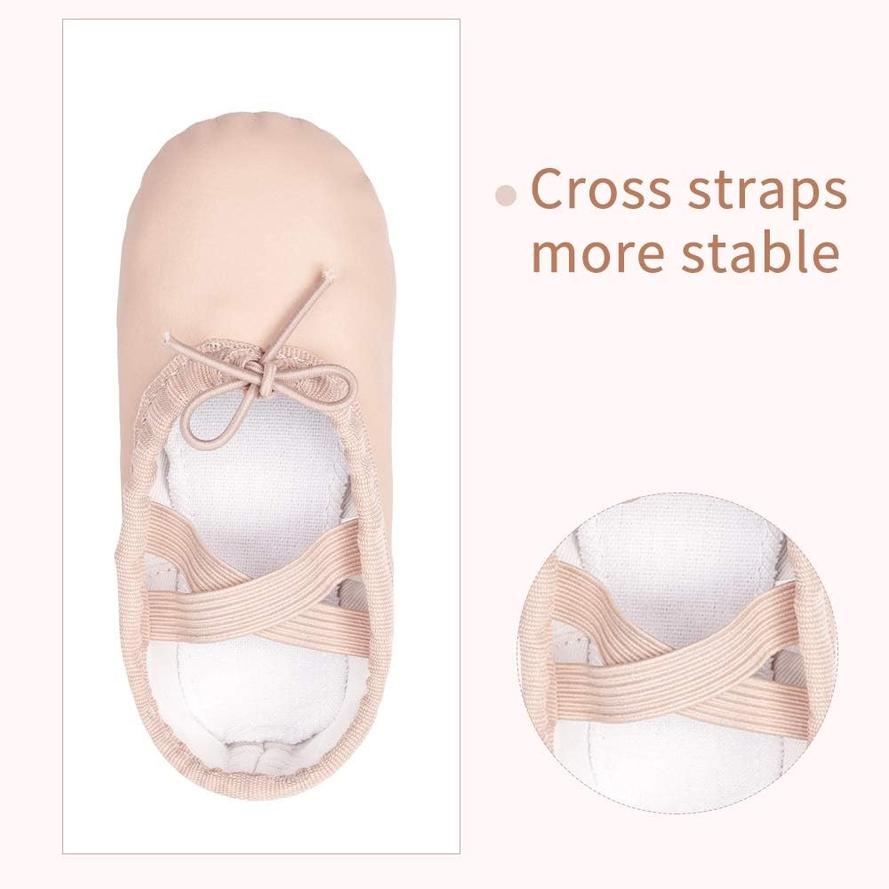 Stelle Ballet Shoes for Girls Toddler Soft Leather Split Sole Practice | Ballet slippers, Dance shoes, Drawstring or no-drawstring design, Suede leather sole, Boys and girls, Little and big kids(Ballet Pink(with Lace))
