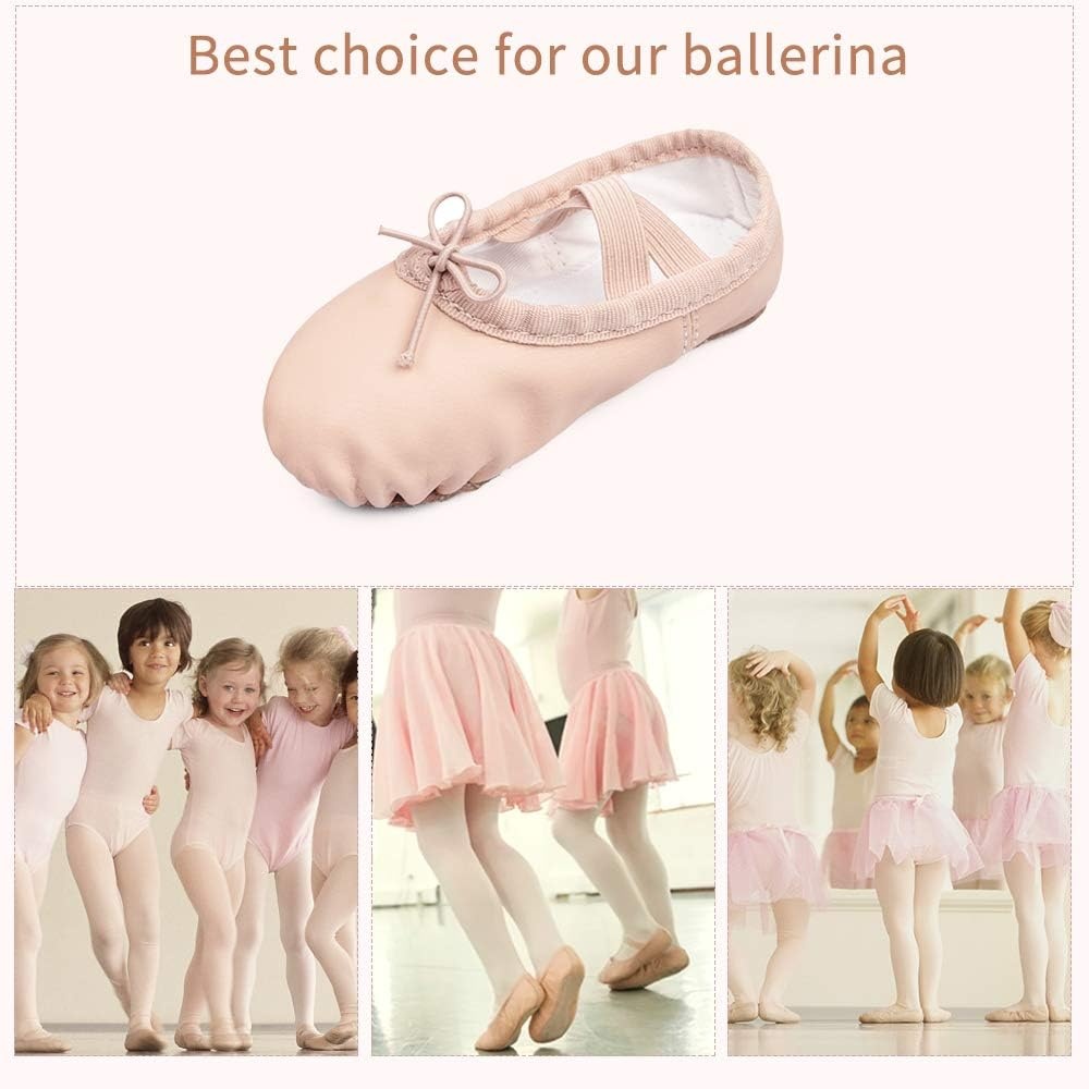 Stelle Ballet Shoes for Girls Toddler Soft Leather Split Sole Practice | Ballet slippers, Dance shoes, Drawstring or no-drawstring design, Suede leather sole, Boys and girls, Little and big kids(Ballet Pink(with Lace))