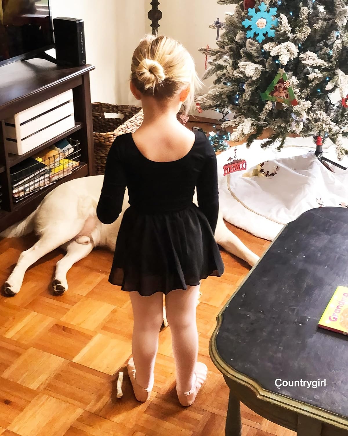 Stelle Long Sleeve Ballet Leotards for Girls Dance Leotard Gymnastics Ballet Outfits (Toddler/Little Kid/Big Kid)(Black)