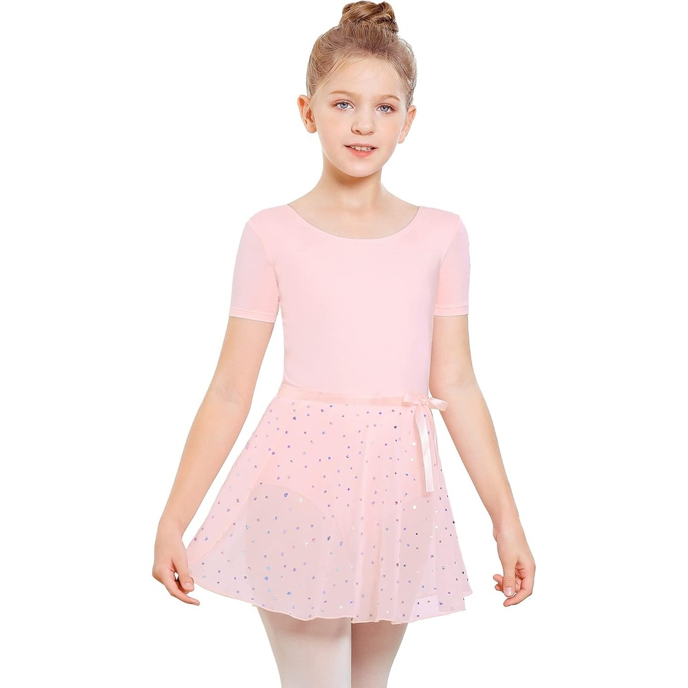 Stelle Girls Ballet Leotards Toddler Dance Combo with Skirt and Tights(4-ballet Pink (Shiny Skirt))