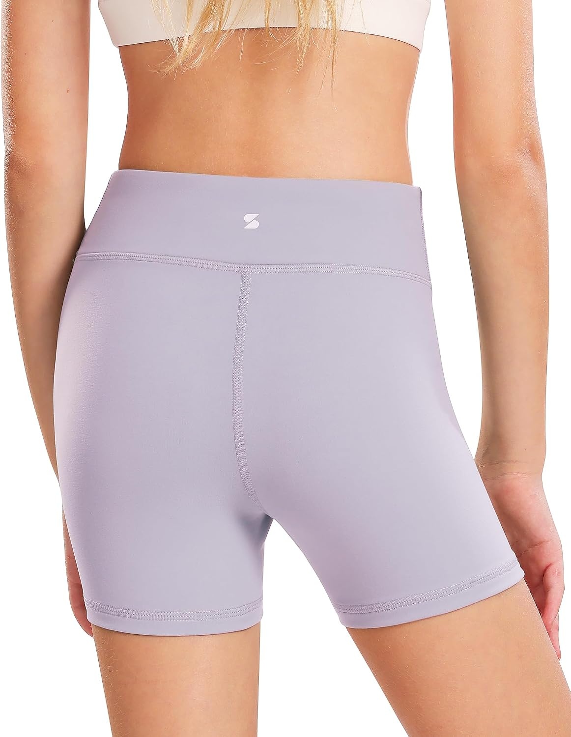 Stelle Girls 3″/4″/8″ Bike Volleyball Shorts with Pockets Youth Athletic Yoga Dance Gymnastics Compression(Lavender)