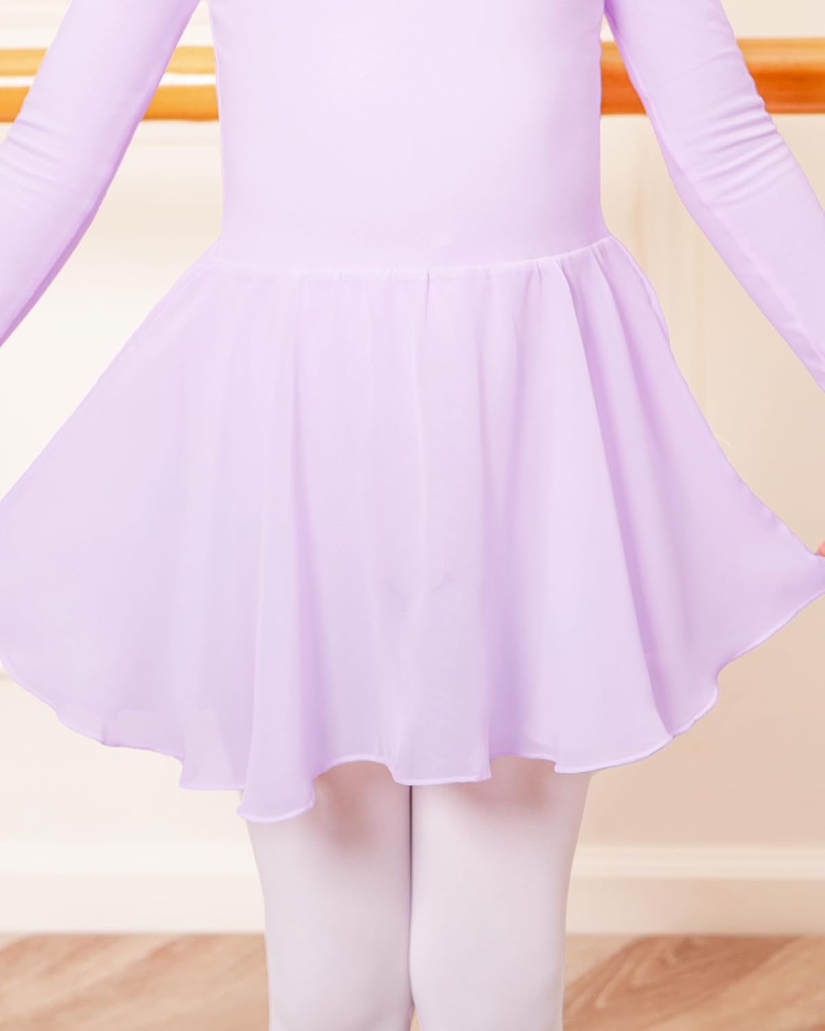 Stelle Ballet Leotards for Girls Long Sleeve Toddler Dance Leotard Outfits with Skirt Classic(Little/Big Kid)(Purple)