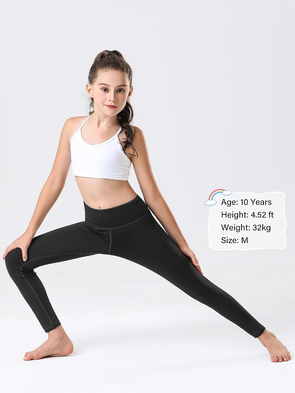 Stelle Girls Fleece Lined Leggings with Hidden Pocket High Waisted 2 Packs(A1-black (Fleece Lined))