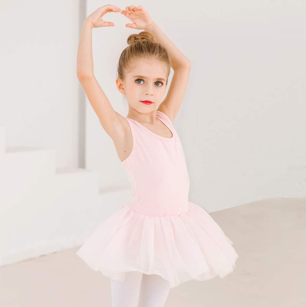 Stelle Ballet Leotards for Girls Toddler Leotard with Tutu Skirt Dance Tutu Dress (Little/Big Kid)(Ballet Pink (Tank Top))