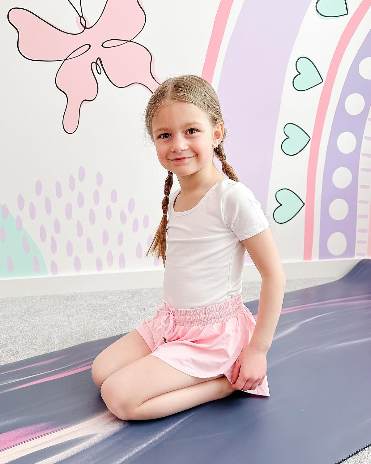 Stelle Leotard for Girls Black Ballet Dance Leotard Gymnastics Outfits with Bow Back (Toddler/Little/Big Kids)(1-white)
