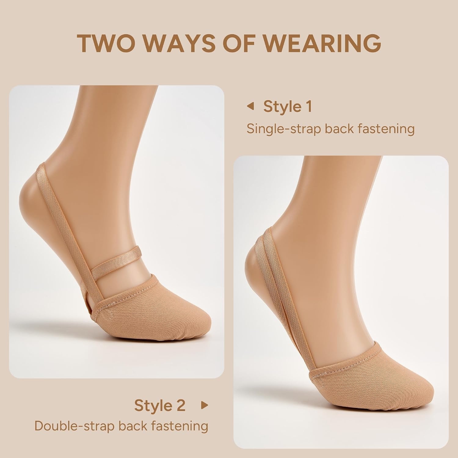 Stelle Women Lyrical Shoes Half Soles Pirouettes Dance Canvas Turners | Highly stretch canvas, Suede outsole, Pre-sewn elastic straps, Pirouettes, Lyrical dance, Contemporary dance, Flexible(Tan)