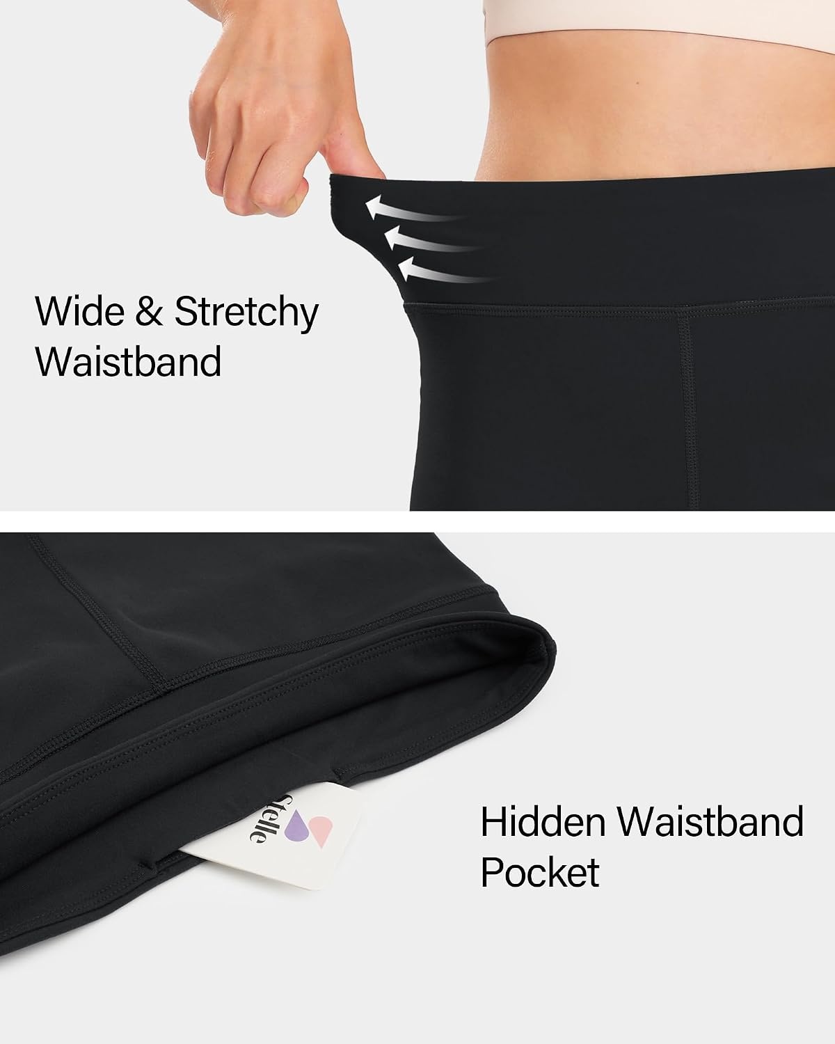 Stelle Girls 3″/4″/8″ Bike Volleyball Shorts with Pockets Youth Athletic Yoga Dance Gymnastics Compression(Black+black)