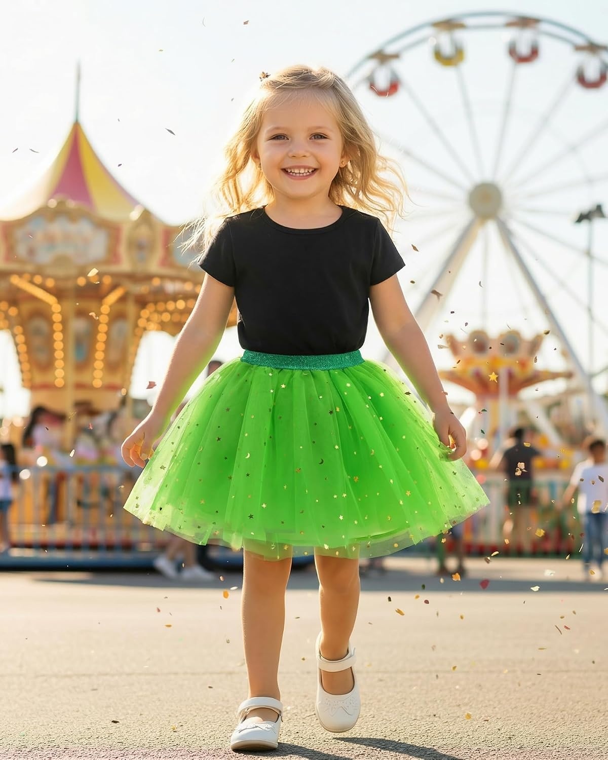Stelle Tutu for Girls Skirt Layered Tulle Ballet Princess Birthday Outfit | Tutu for girls, Layered fluffy sequin skirt, Lightweight soft fabric, Toddler tutu, Dance class, Performance, Birthday outfit(Vibrant Green)