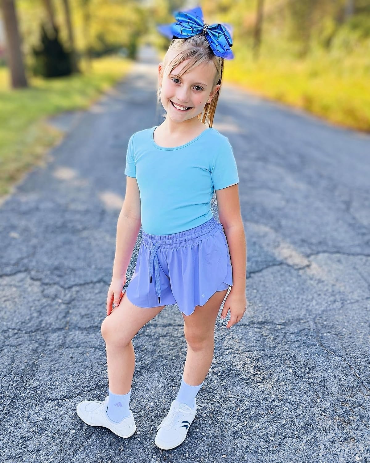 Stelle Girls Cotton Ballet Dance Leotard with Bow Back for Dance Class | Cotton, Soft stretch fabric, Breathable, Comfort fit, Leotard for girls, Toddler, Ballet class, Gymnastics, Dance recital(1-pool Blue)