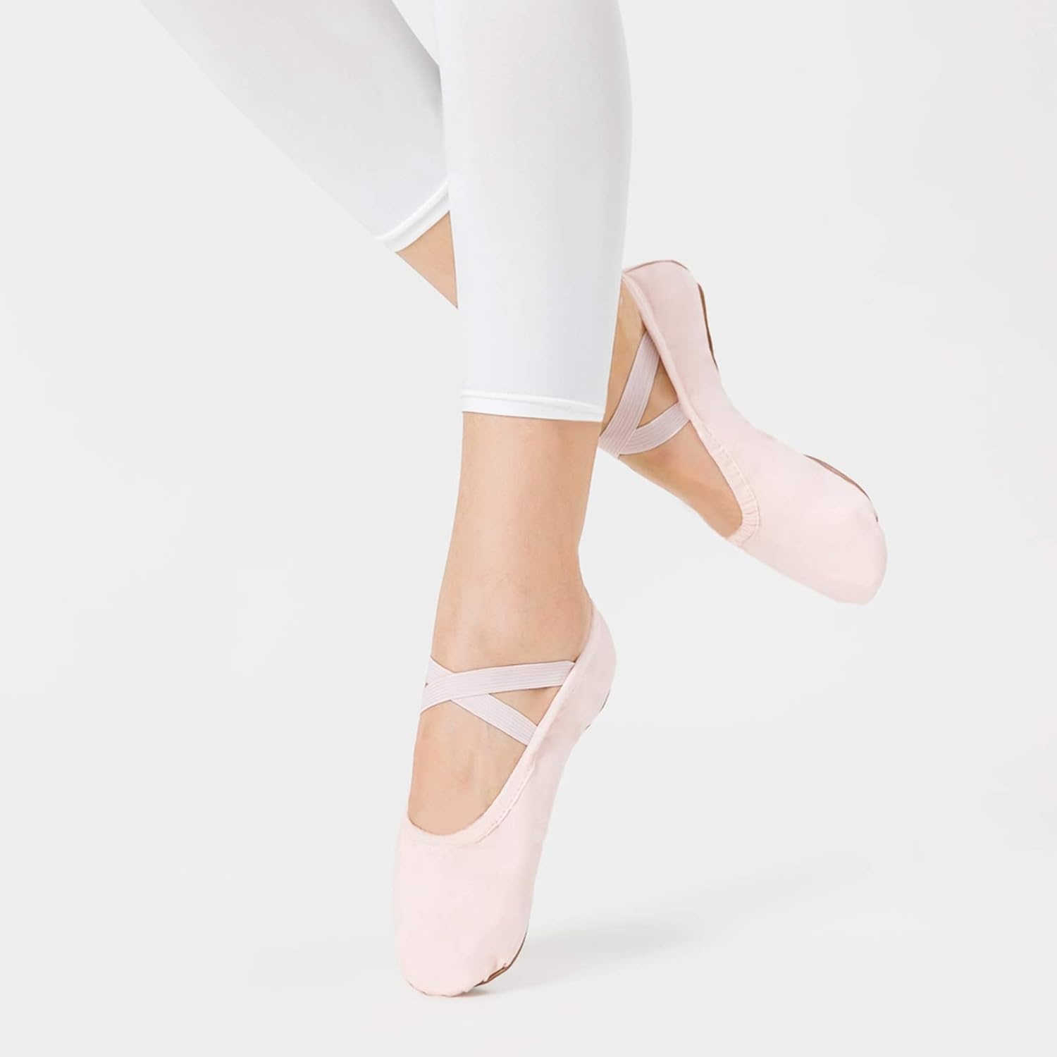 Stelle Canvas Ballet Shoes Toddler Girls Ballet Slippers No-Tie Boys Dance Shoes(Ballet Pink)