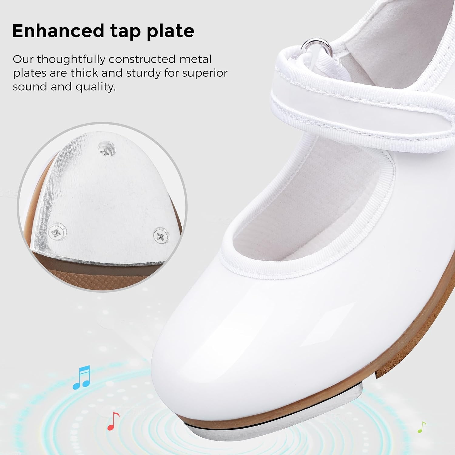 Stelle Tap Shoes for Girls Toddler Boys PU Leather Dance Shoes(Toddler/Little Kid/Big Kid)(White)