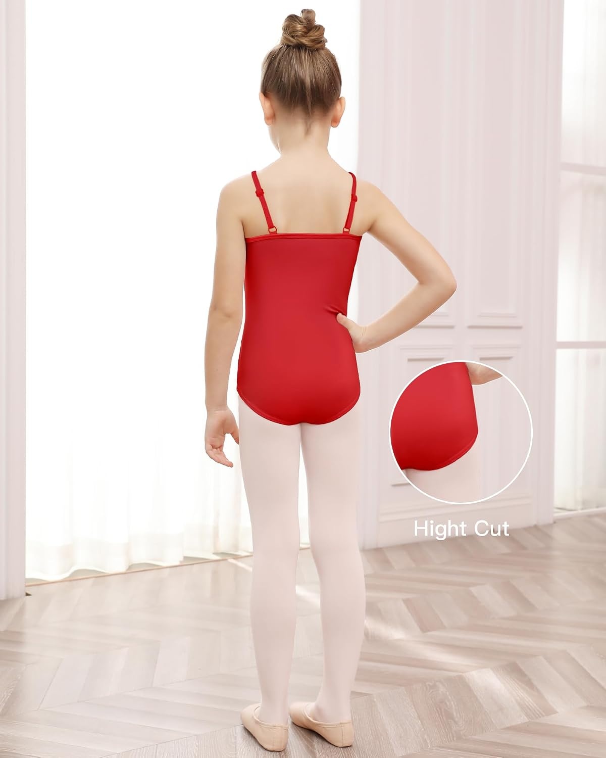 Stelle Gymnastics Leotards for Girls Camisole Ballet Tumbling Outfits 2-16Y(Red)