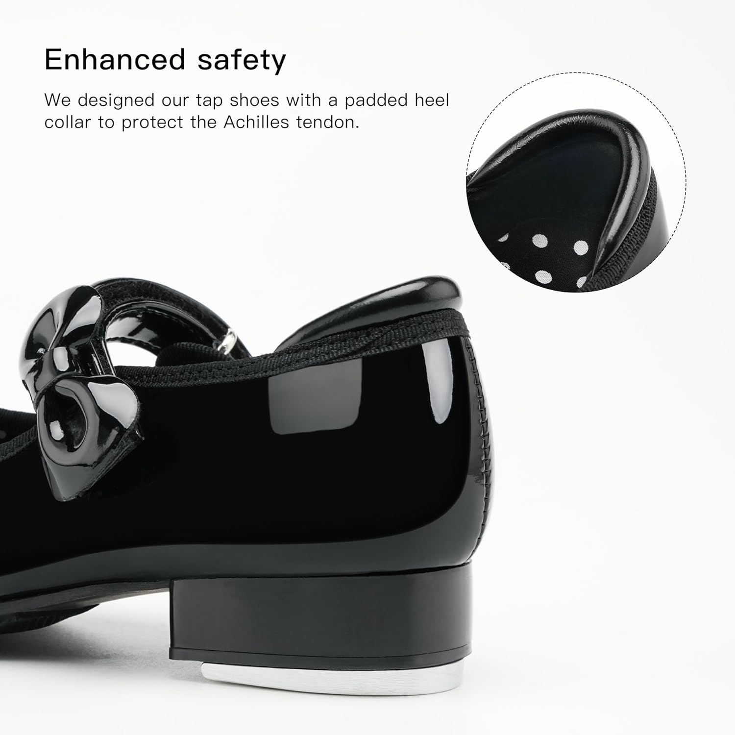 Stelle Girls Tap Shoes Toddler Dance Shoes PU Leather Easy Strap(Toddler/Little Kid/Big Kid)(Black)