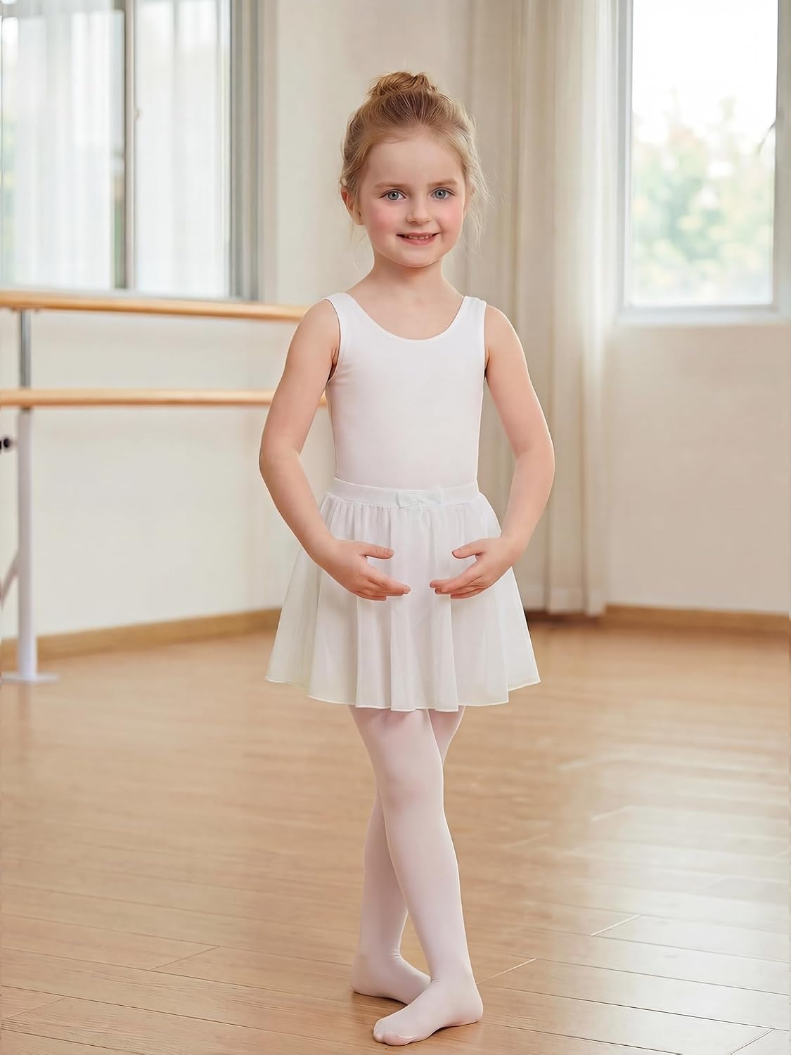 Stelle Girls Ballet Skirt Chiffon Wrap Dance Skirt Mesh Pull-On Skirt | Girls ballet skirt, Pull on elastic waist, Flowing movement, Ballet Skirts for girls, Dance, Studio, Performance(White)