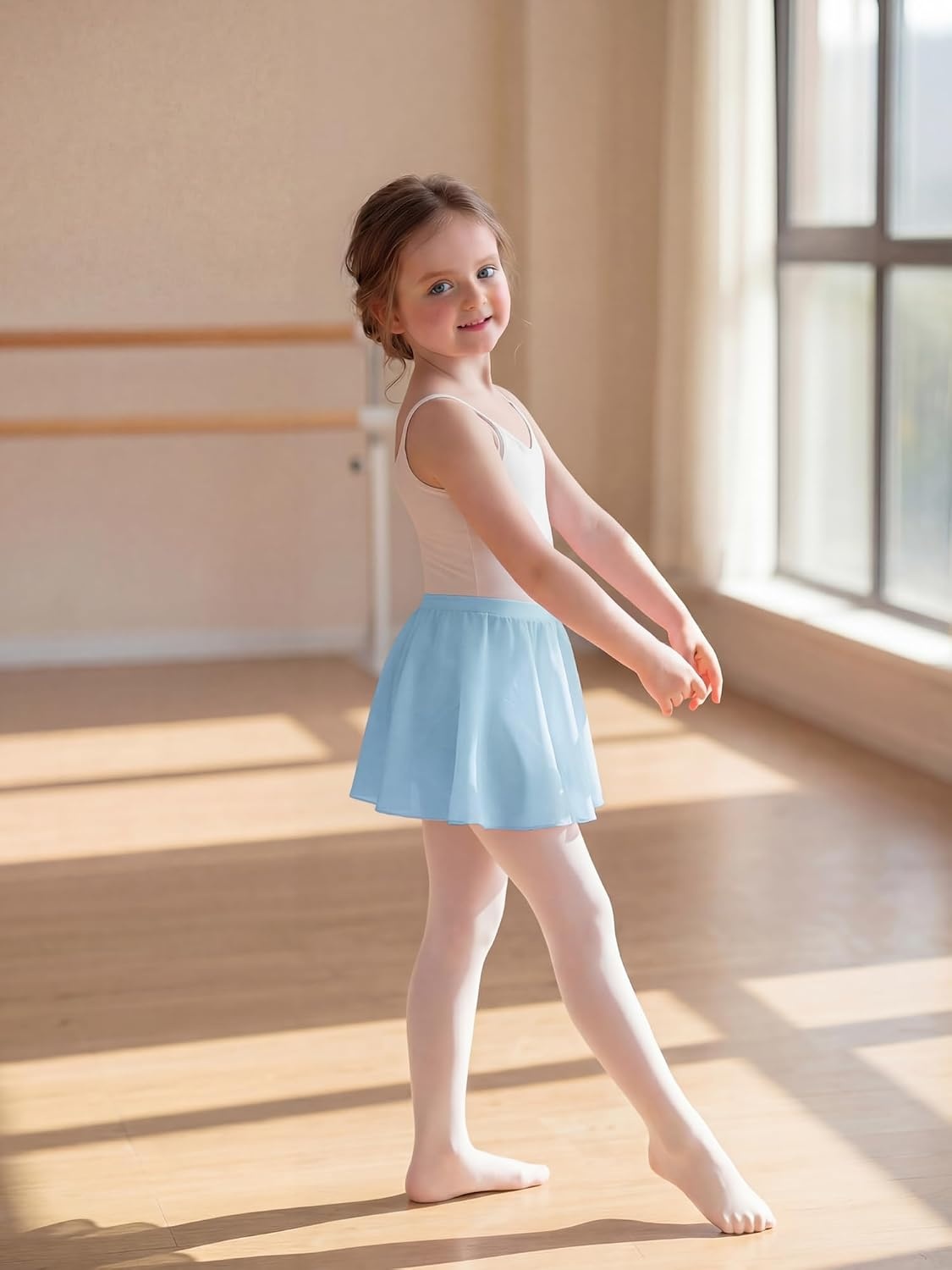 Stelle Girls Ballet Skirt Chiffon Wrap Dance Skirt Mesh Pull-On Skirt | Girls ballet skirt, Pull on elastic waist, Flowing movement, Ballet Skirts for girls, Dance, Studio, Performance(Light Blue)