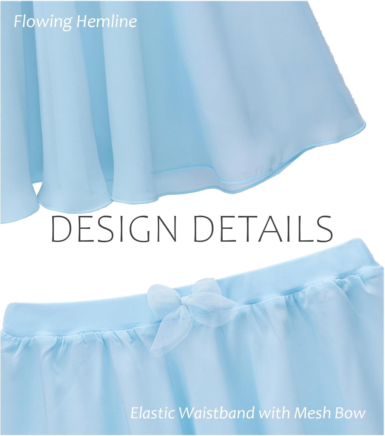 Stelle Girls Ballet Skirt Chiffon Wrap Dance Skirt Mesh Pull-On Skirt | Girls ballet skirt, Pull on elastic waist, Flowing movement, Ballet Skirts for girls, Dance, Studio, Performance(Light Blue)