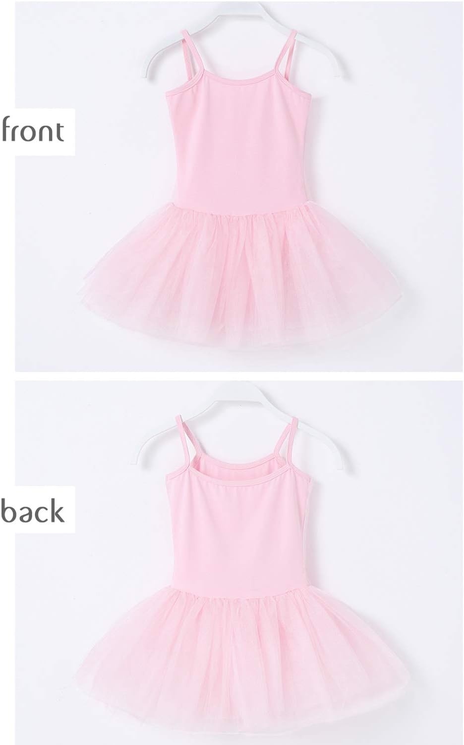 Stelle Toddler Ballet Outfit for Girls Sleeveless Gymnastics Dance Leotard | Camisole Leotards for Girls with Skirt, Spaghetti Strap, Soft Stretch Fabric, Dance Studio, Gymnastics, Outdoor Daily Wear(Style 2-ballet Pink (Tutu))