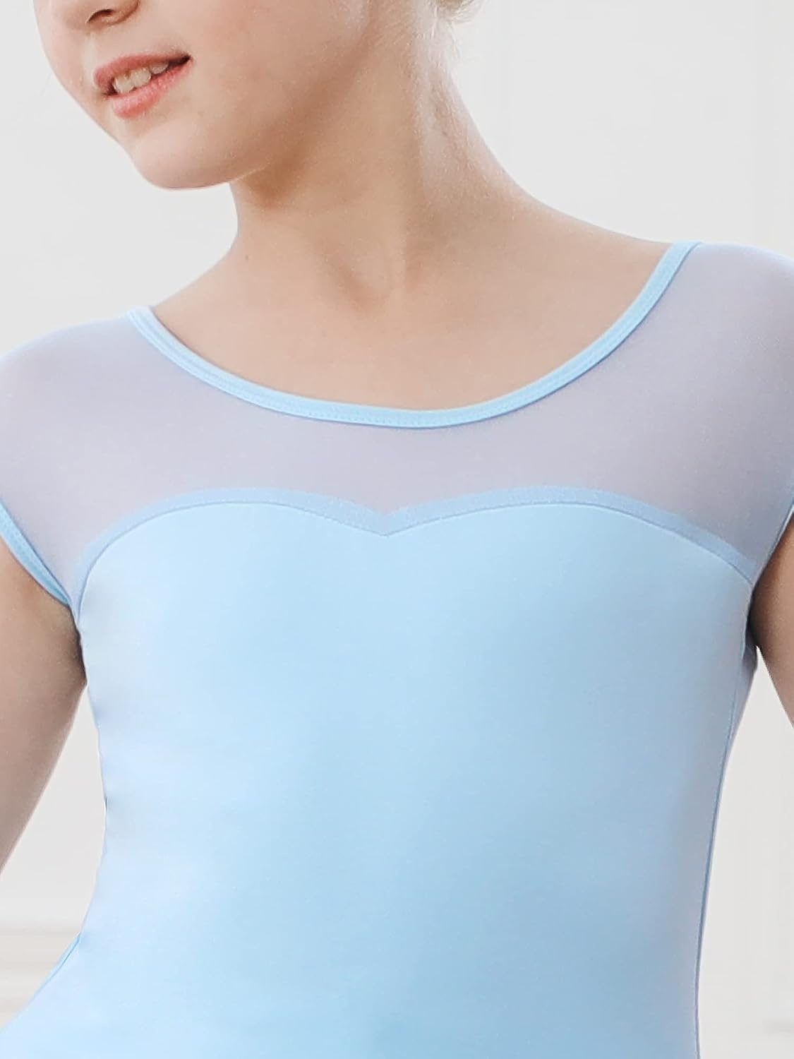 Stelle Ballet Leotards for Girls Toddler Leotard with Tutu Skirt Dance Tutu Dress (Little/Big Kid)(01-blue)