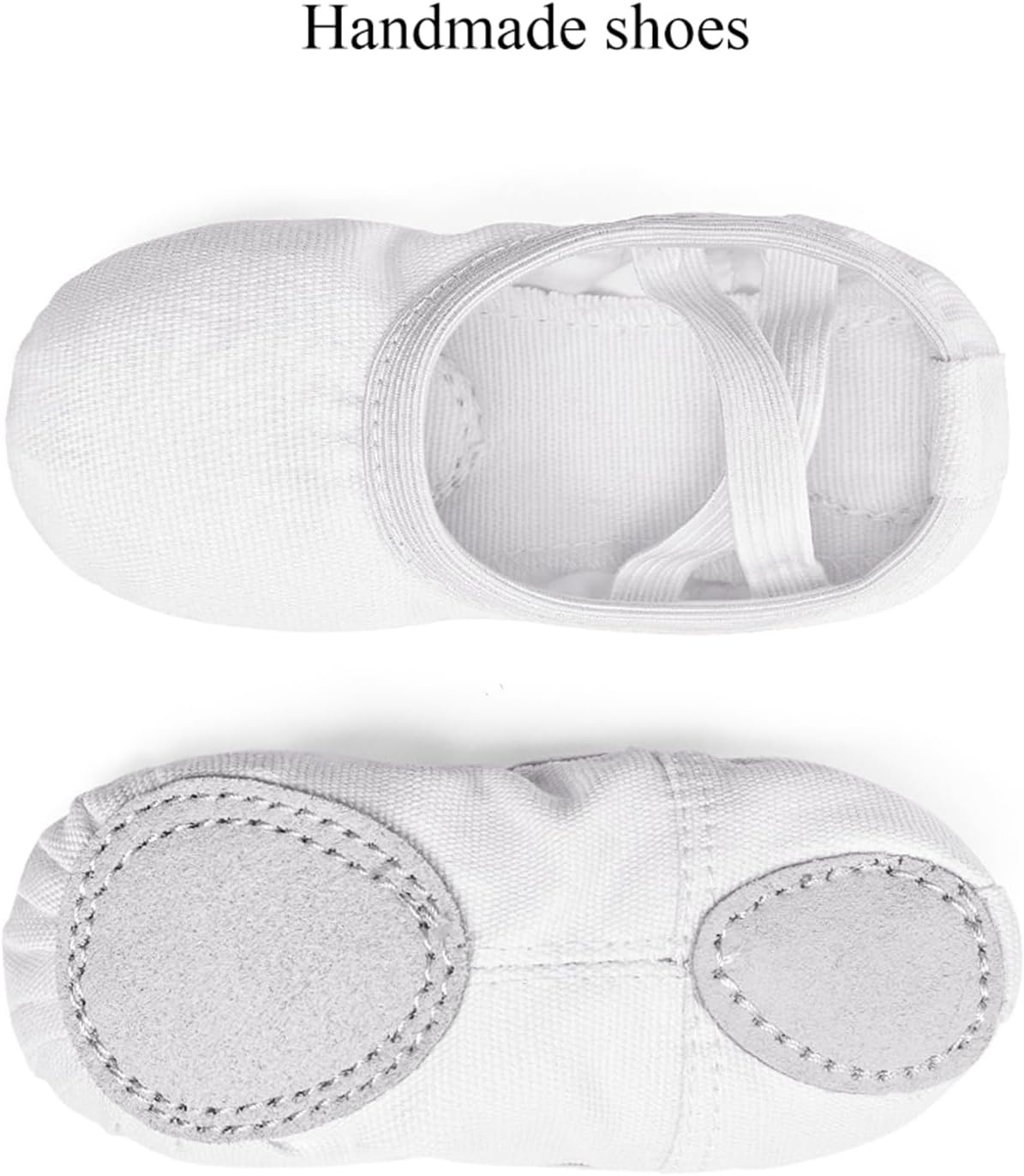 Stelle Canvas Ballet Shoes Toddler Girls Ballet Slippers No-Tie Boys Dance Shoes(White)