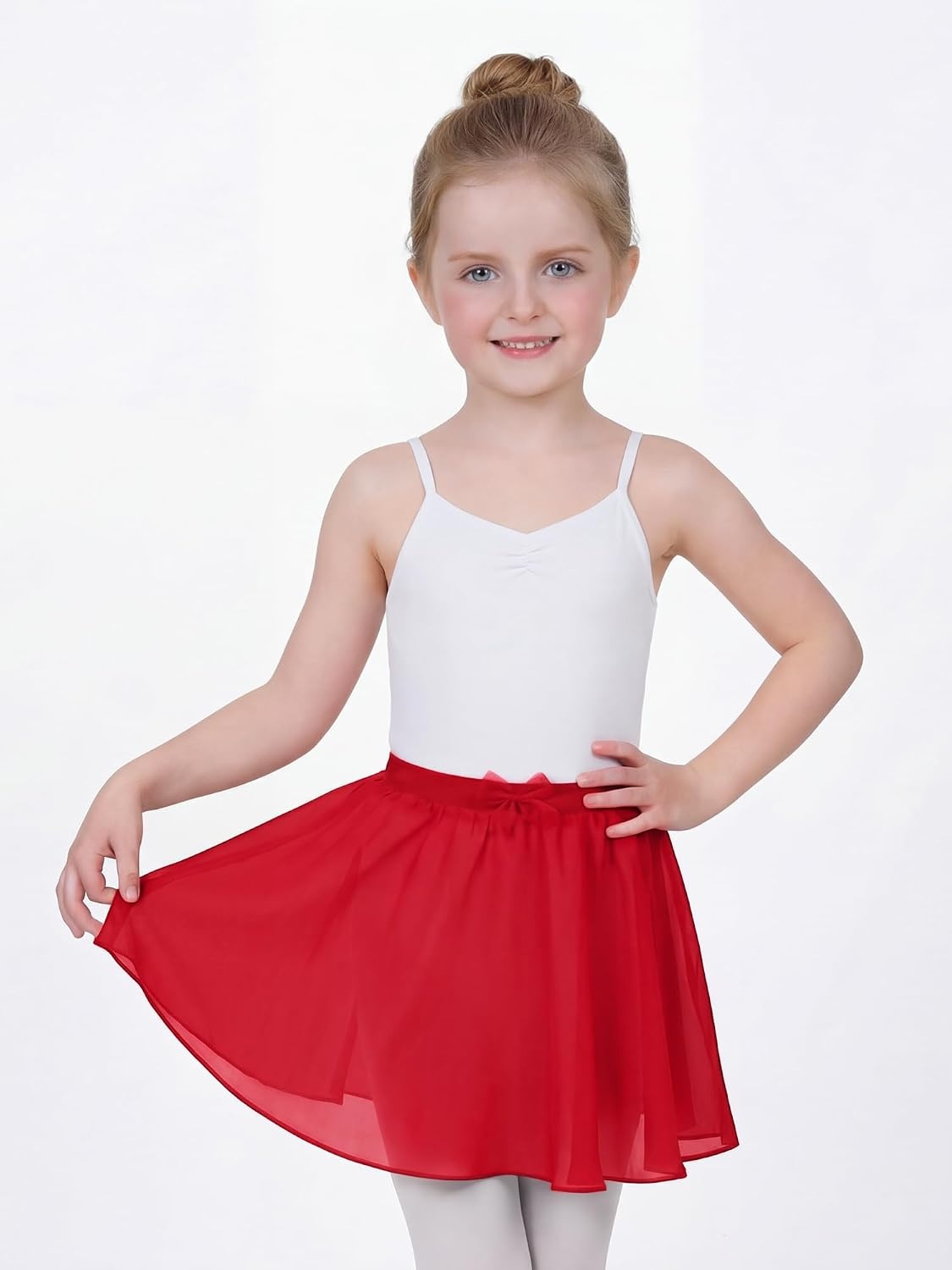 Stelle Girls Ballet Skirt Chiffon Wrap Dance Skirt Mesh Pull-On Skirt | Girls ballet skirt, Pull on elastic waist, Flowing movement, Ballet Skirts for girls, Dance, Studio, Performance(Red)