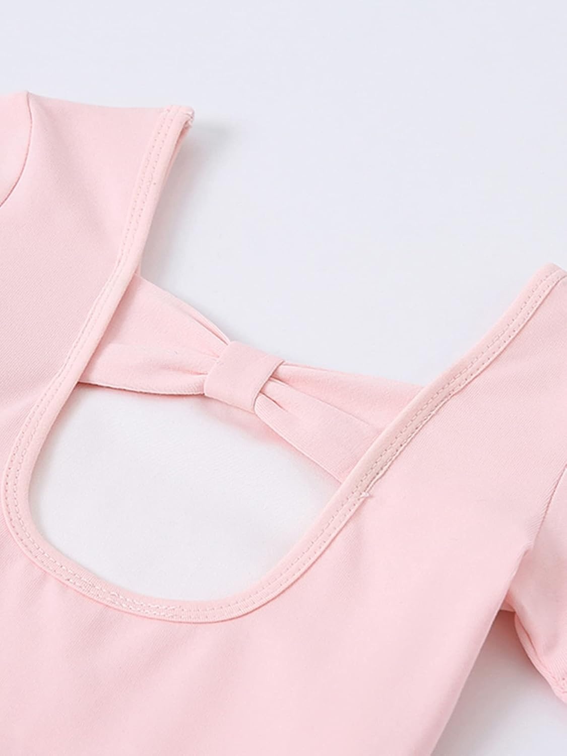 Stelle Girls Cotton Ballet Dance Leotard with Bow Back for Dance Class | Cotton, Soft stretch fabric, Breathable, Comfort fit, Leotard for girls, Toddler, Ballet class, Gymnastics, Dance recital(1-ballet Pink)
