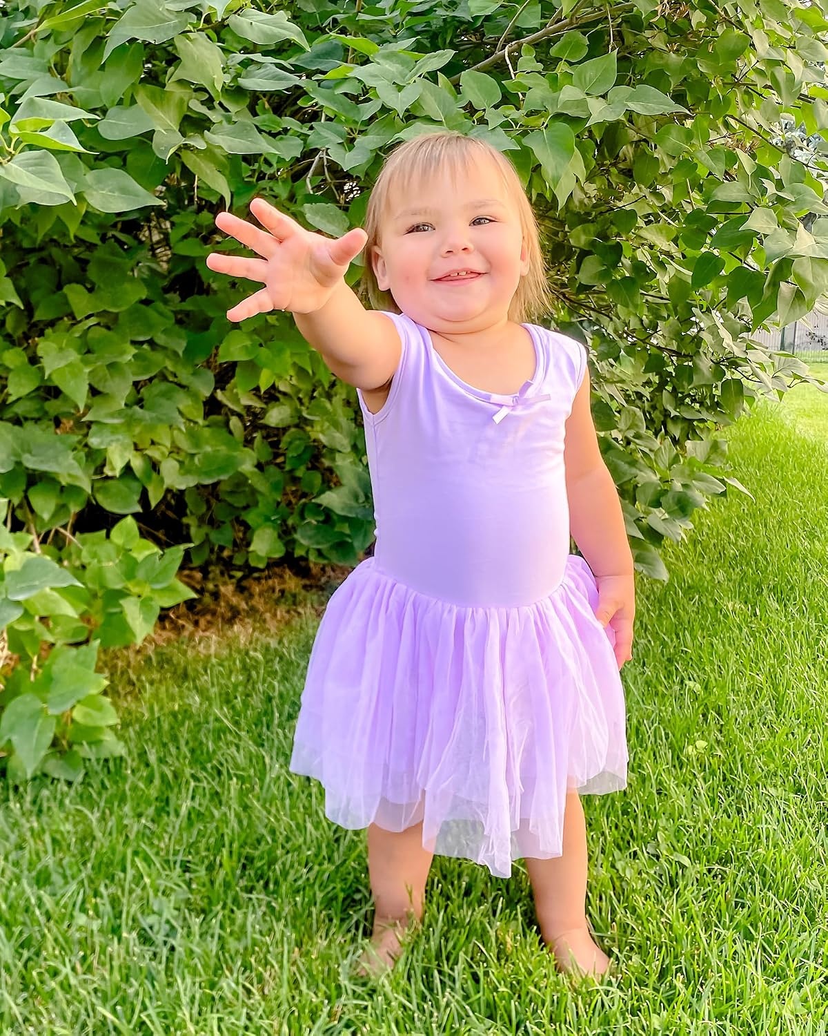 Stelle Puff Sleeve Ballet Leotards for Girls with Sparkly Tutu Skirted Toddler Dance Dress Outfit(02-sleeveless-purple)