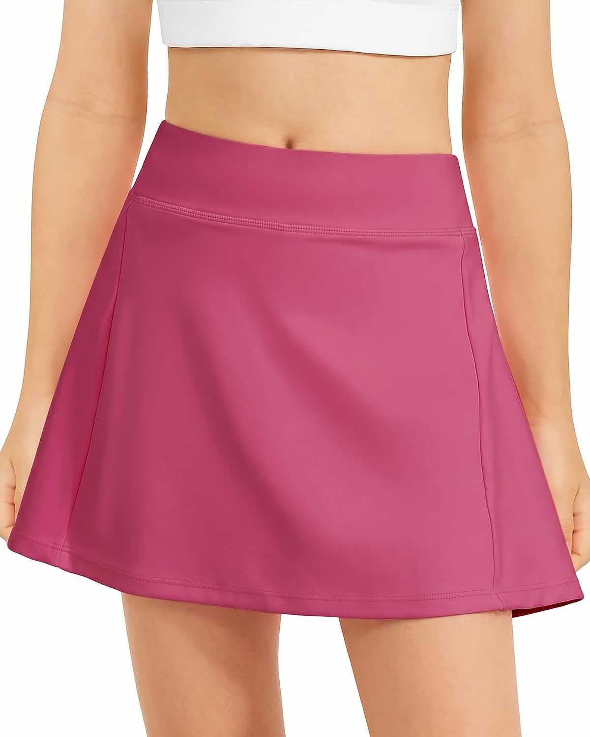 Stelle Girls Tennis Skirts with Pockets Athletic Skorts Inner Shorts High Waisted Sports Golf Running Skirt(Dreamhouse Pink)