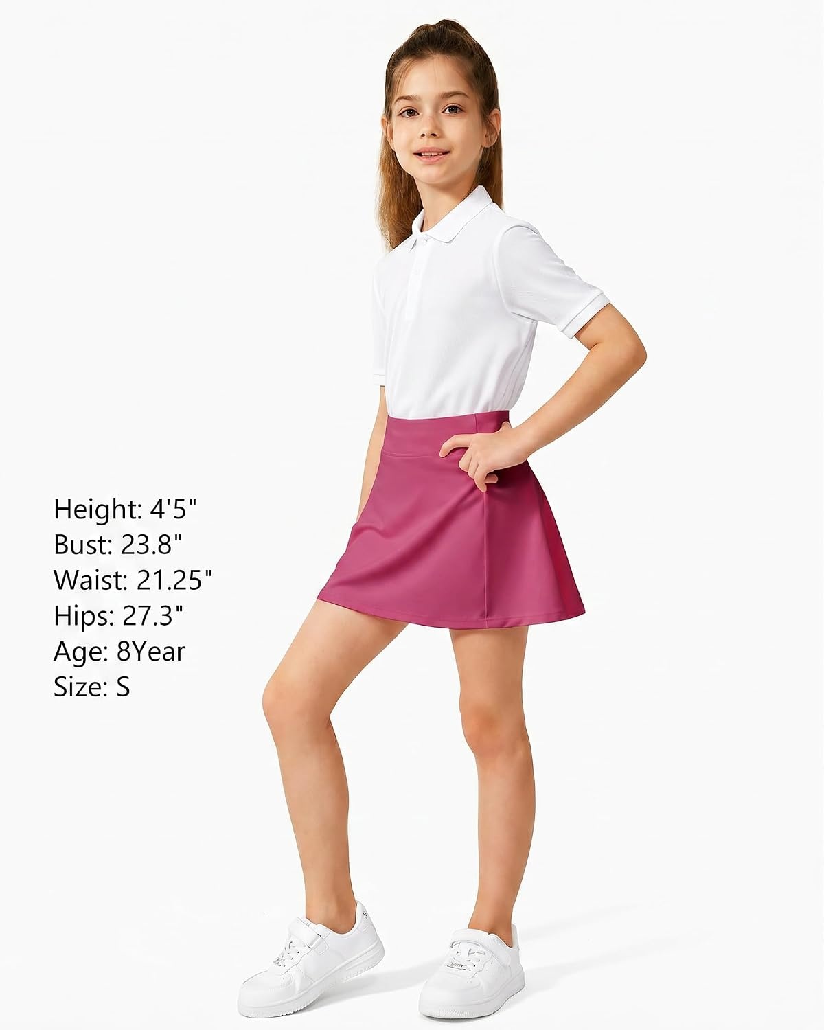 Stelle Girls Tennis Skirts with Pockets Athletic Skorts Inner Shorts High Waisted Sports Golf Running Skirt(Dreamhouse Pink)