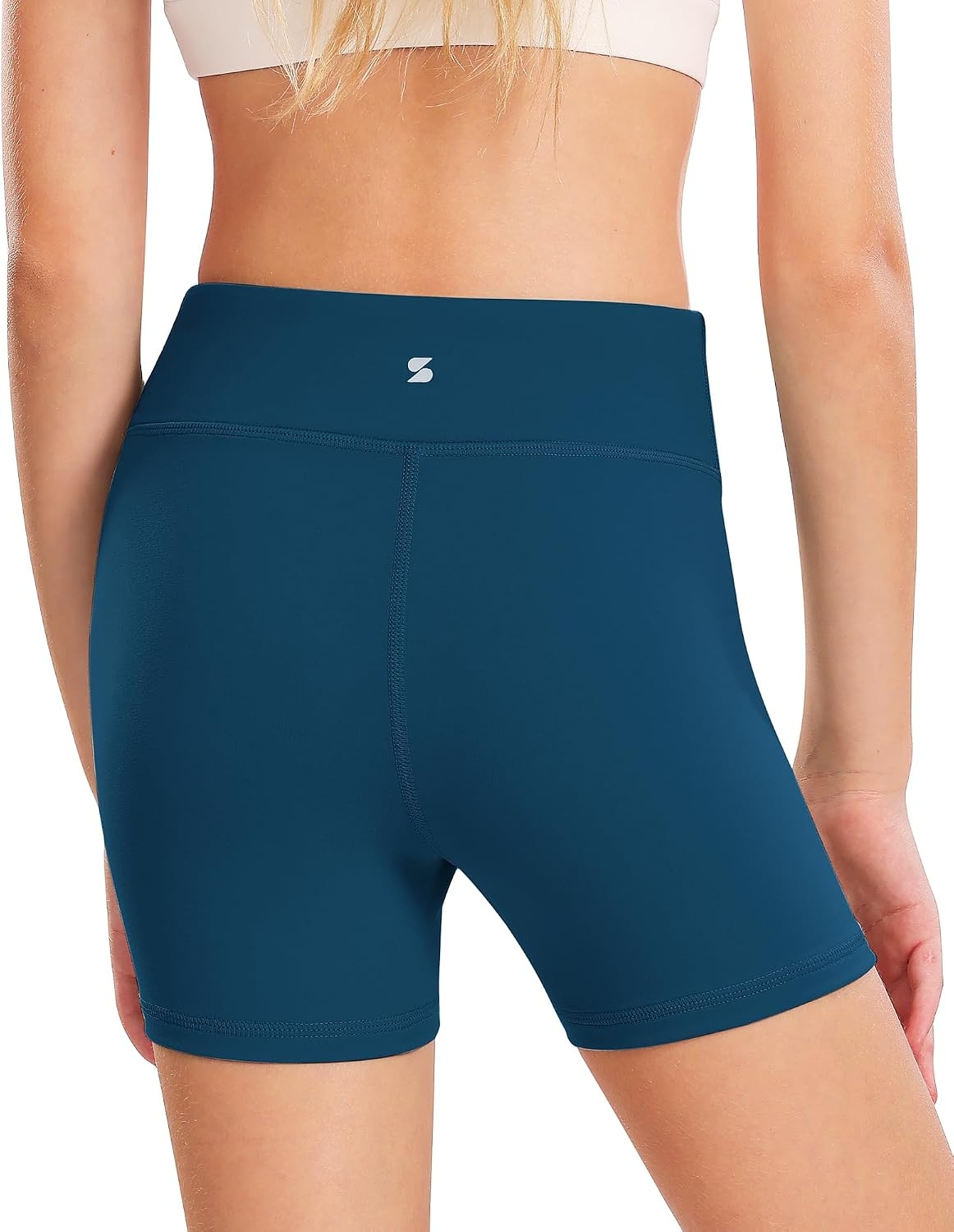 Stelle Girls 3″/4″/8″ Bike Volleyball Shorts with Pockets Youth Athletic Yoga Dance Gymnastics Compression(Oceanic)