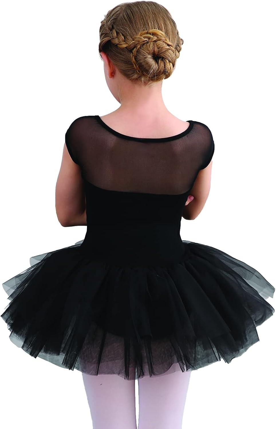 Stelle Ballet Leotards for Girls Toddler Leotard with Tutu Skirt Dance Tutu Dress (Little/Big Kid)(01-black)
