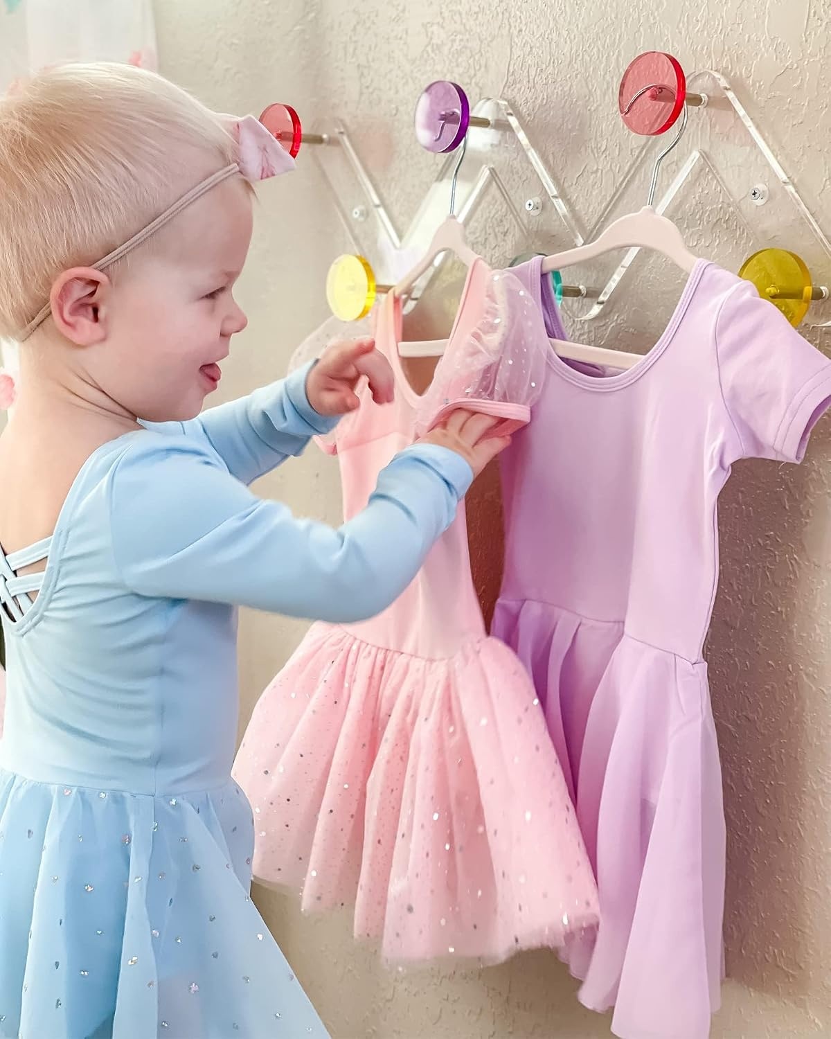 Stelle Puff Sleeve Ballet Leotards for Girls with Sparkly Tutu Skirted Toddler Dance Dress Outfit(01-puff Sleeve-ballet Pink)