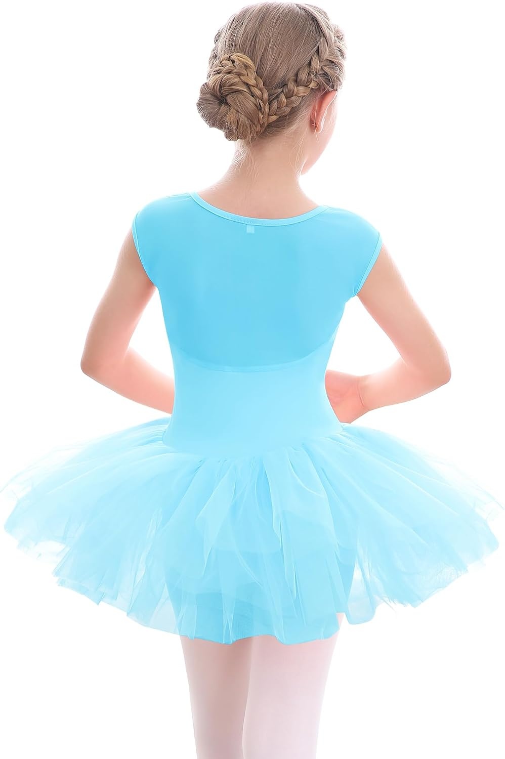 Stelle Ballet Leotards for Girls with Tutu Skirt Ballerina Dance Costumes(01-pool Blue)