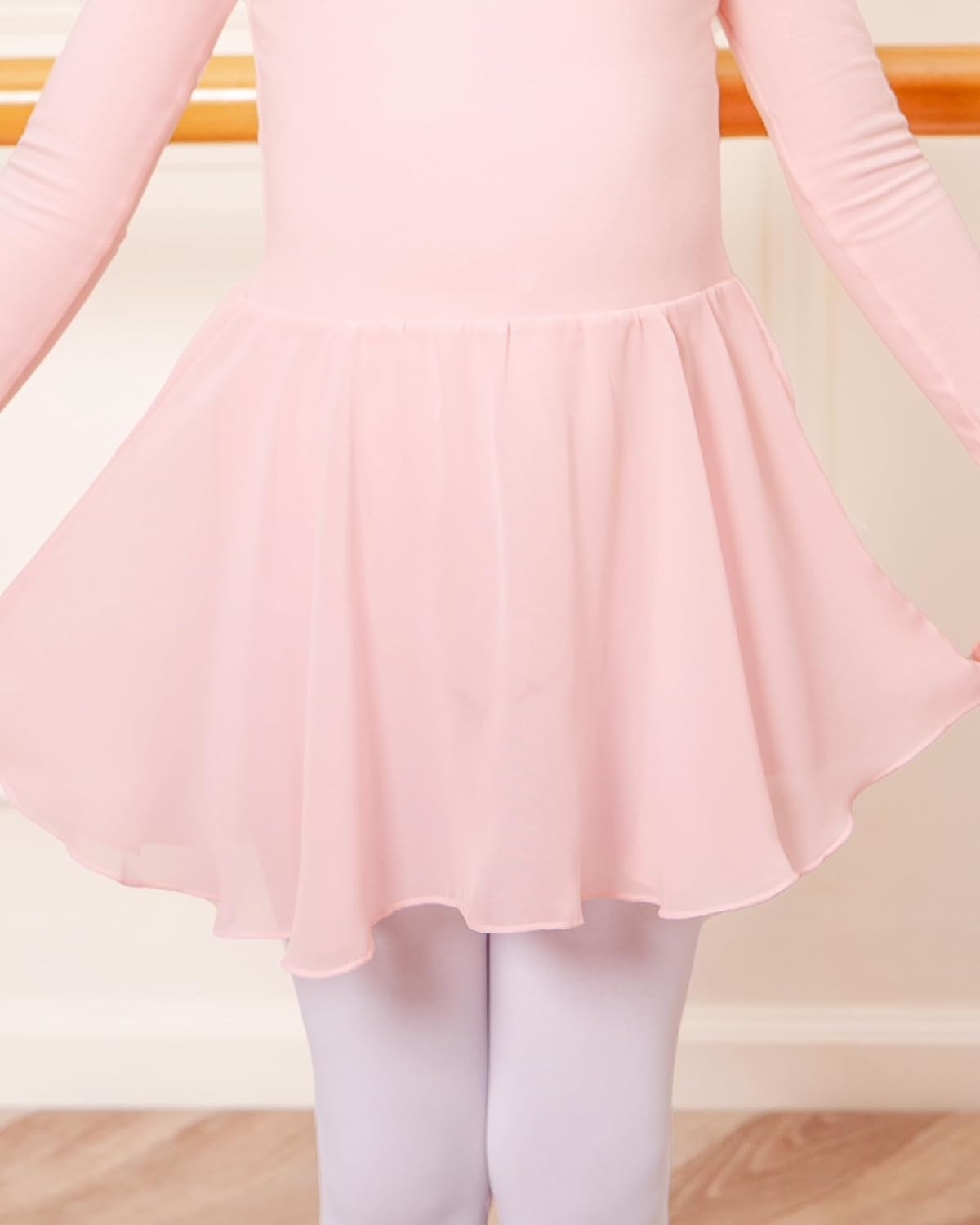 Stelle Ballet Leotards for Girls Long Sleeve Toddler Dance Leotard Outfits with Skirt Classic(Little/Big Kid)(Ballet Pink)